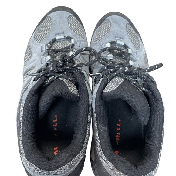 Merrell Mens Gray Black suede mesh Lows Hiking trail Sneakers SZ 10 SKU 9420 - Picture 13 of 14